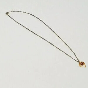 Heart Flower Chain Link Necklace 16"